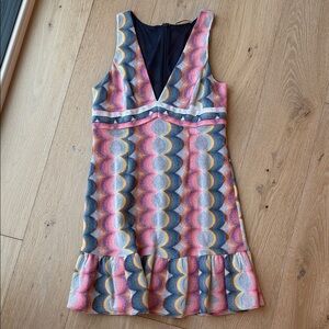 Ramy Brook Pink Multicolor V-Neck Dress